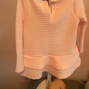 Peach Textured Long Sleeve Top